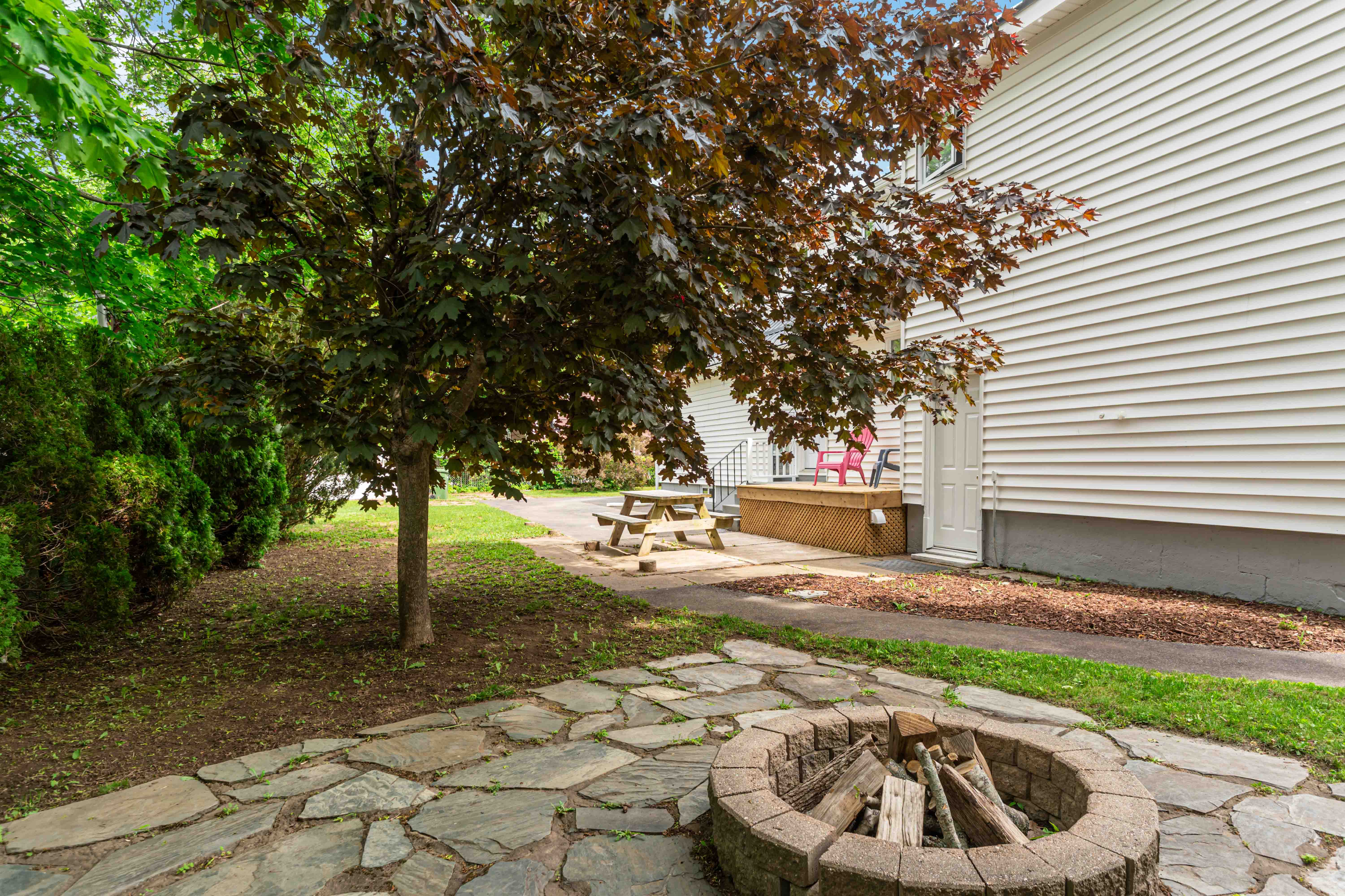 Fire pit area in the yard