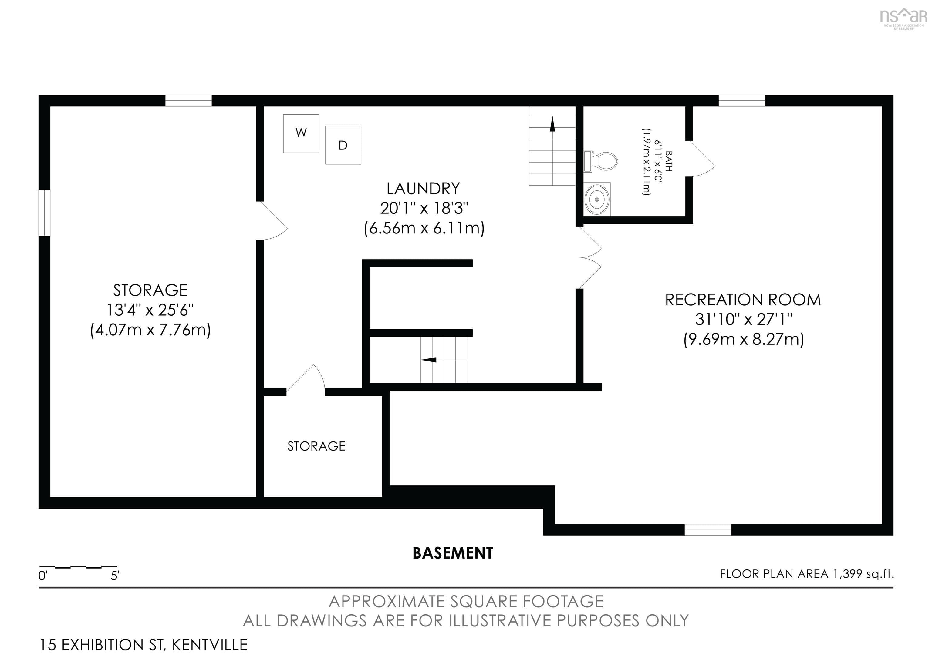 Floor plan of the lower level