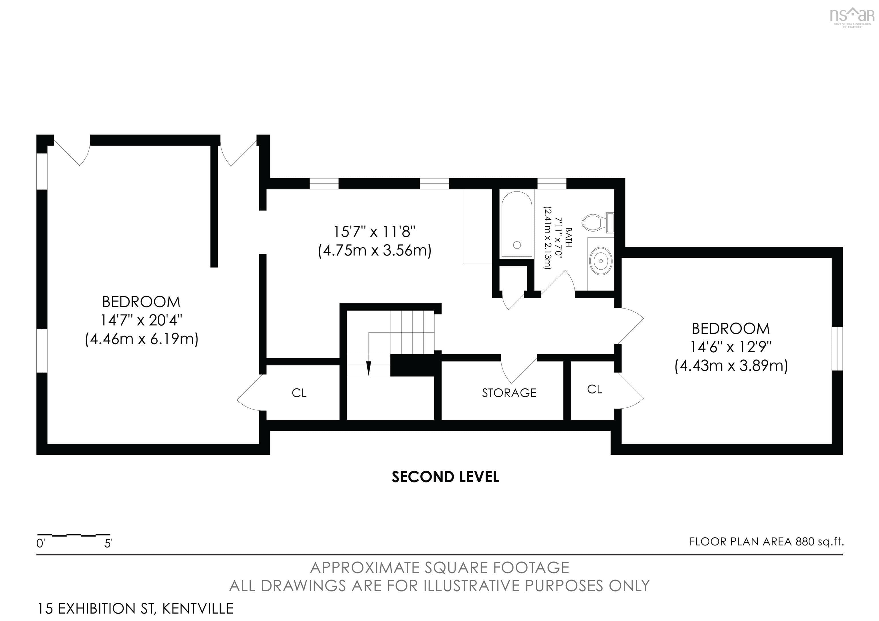 Floor plan of the upper level